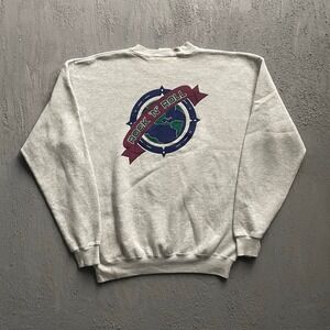 Vintage Rock N Roll Sweatshirt Mens XL Grey 90s Hard Rock Cafe